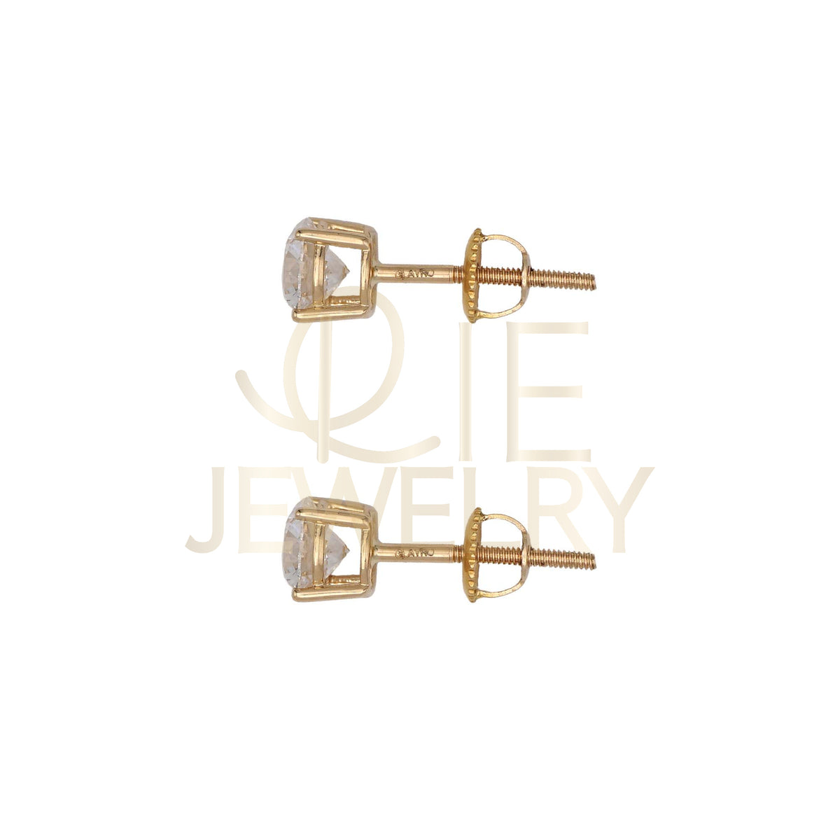 14k Yellow Gold 1 CTW Lab Grown Diamond Round Solitaire Stud Earrings