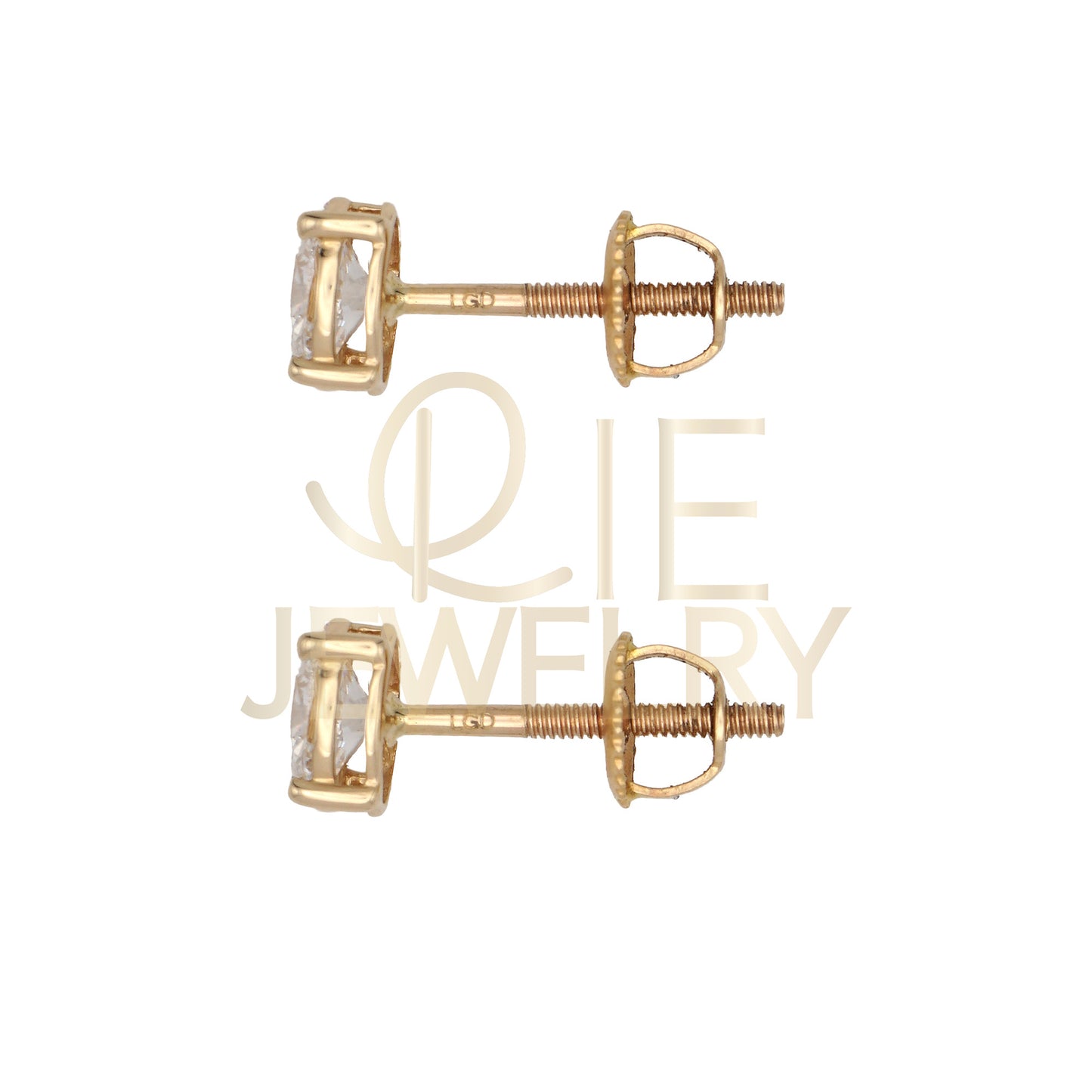 14k Yellow Gold 0.5 CTW Lab Grown Diamond Oval Solitaire Stud Earrings