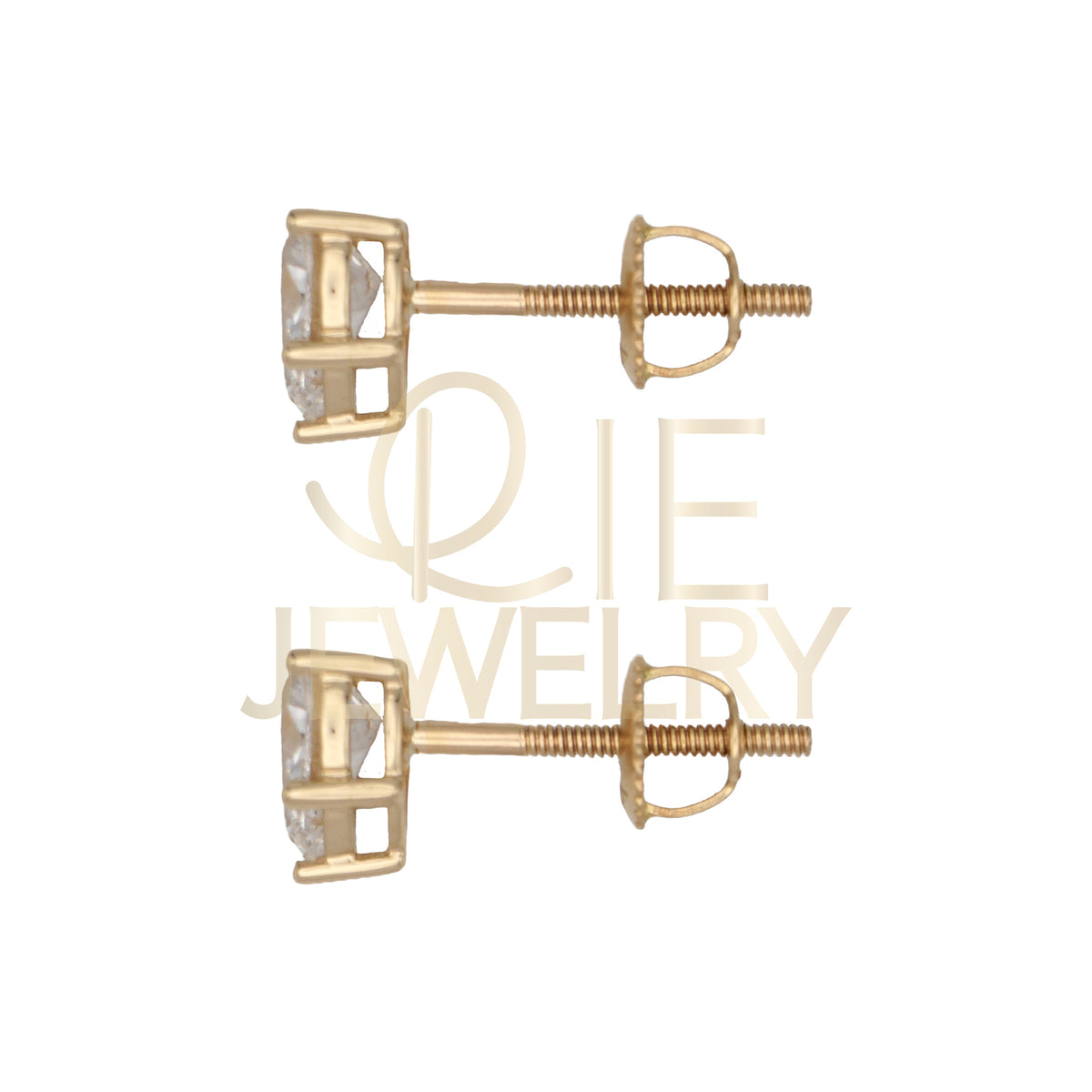 14k Yellow Gold 0.75 CTW Lab Grown Diamond Pear Solitaire Stud Earrings