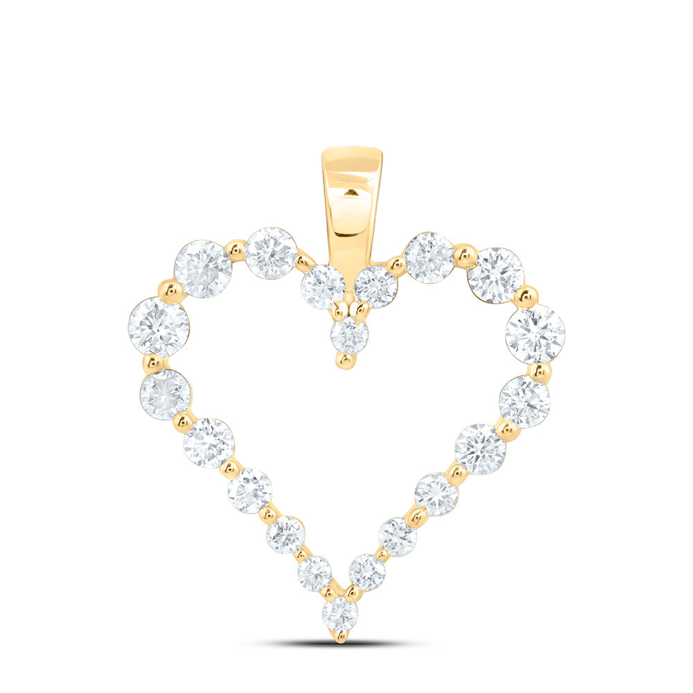 14k Yellow Gold 0.5 CTW Lab Grown Diamond Fashion Heart Pendant