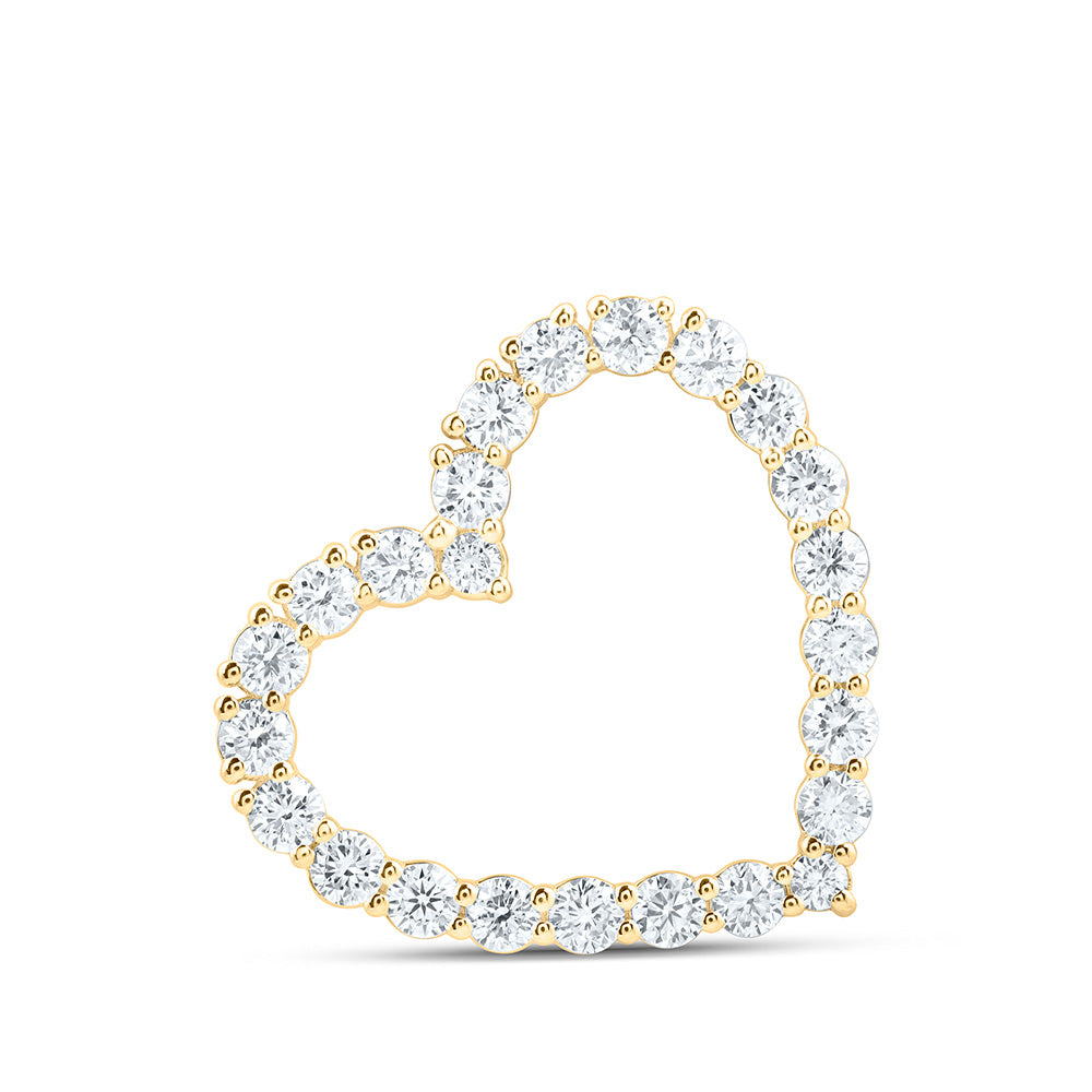 14k Yellow Gold 1 CTW Lab Grown Diamond Fashion Heart Pendant
