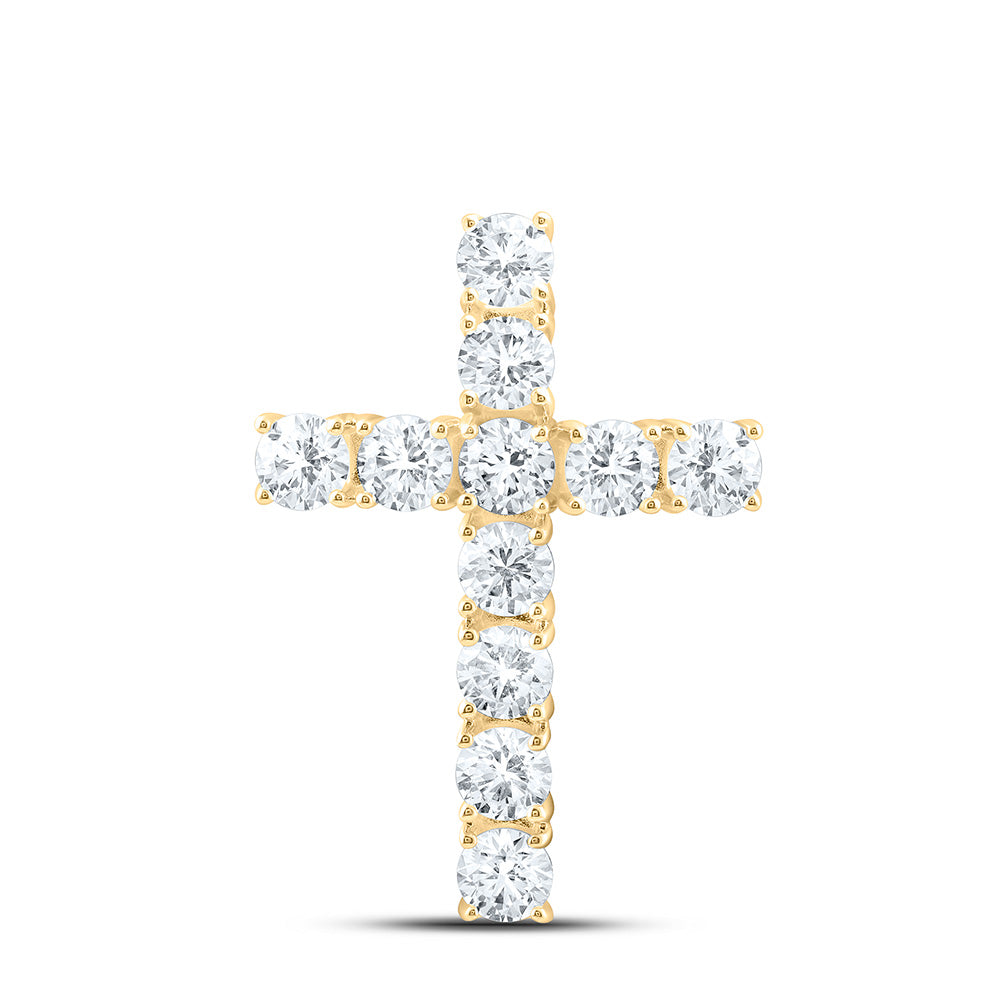 14k Yellow Gold 2 CTW Lab Grown Diamond Fashion Cross Pendant