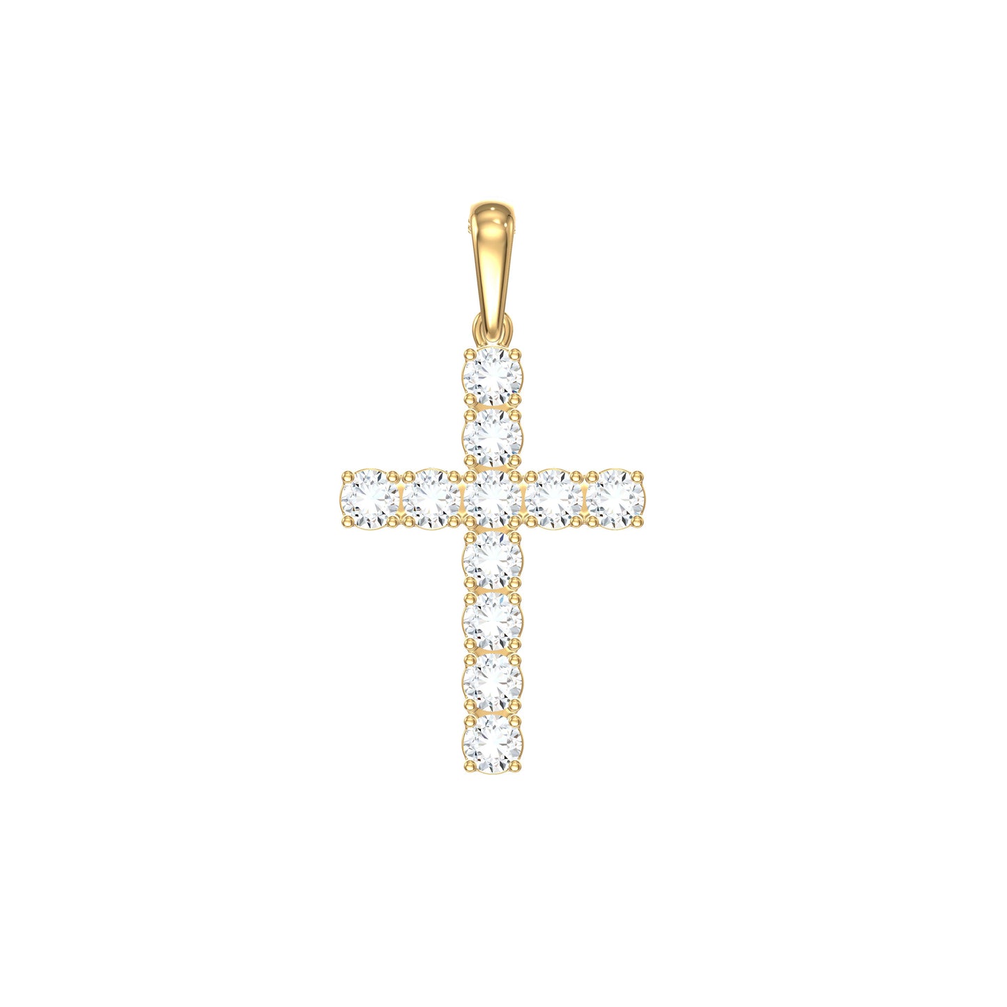 14k Yellow Gold 1.2 CTW Lab Grown Diamond Fashion Cross Pendant