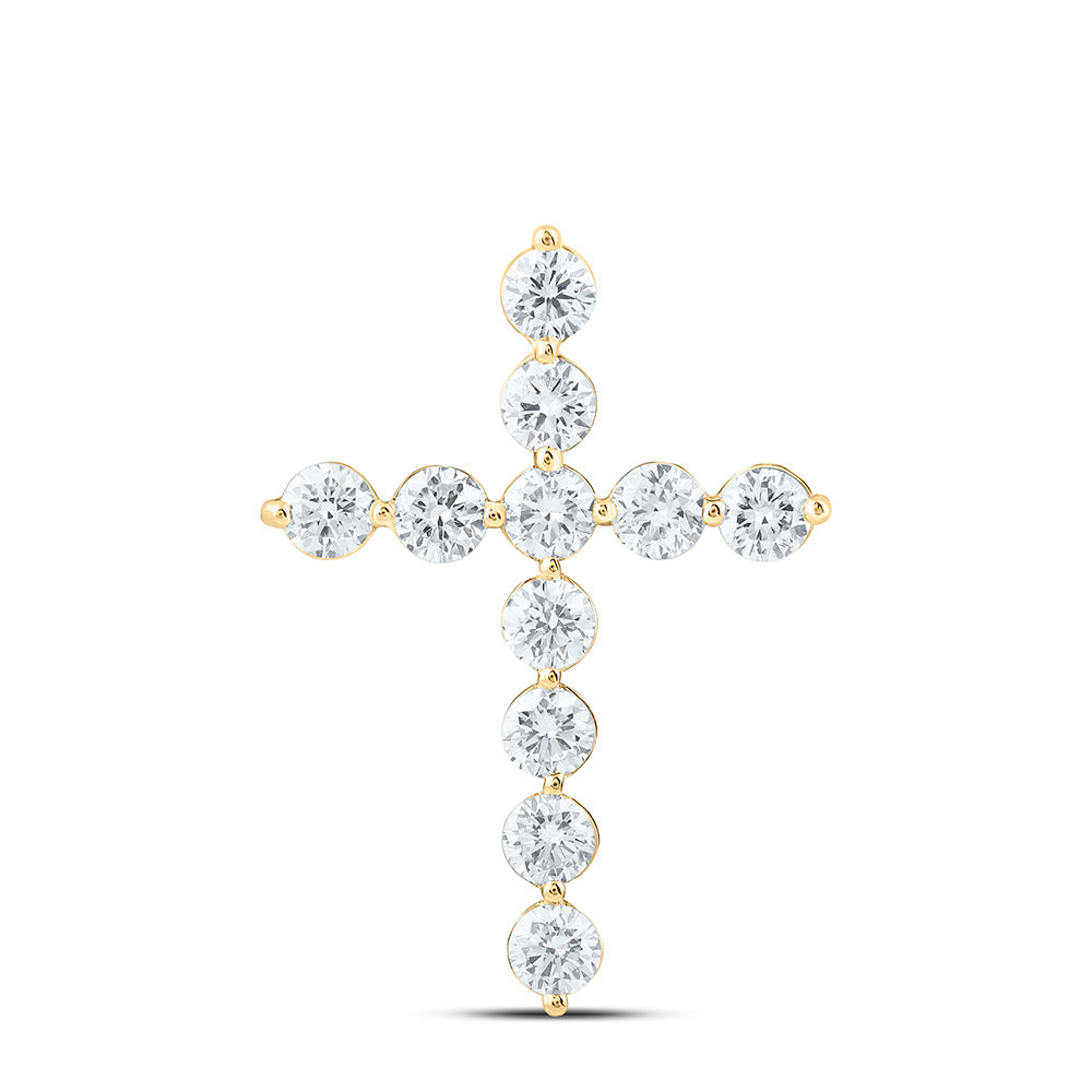14k Yellow Gold 1 CTW Lab Grown Diamond Fashion Cross Pendant