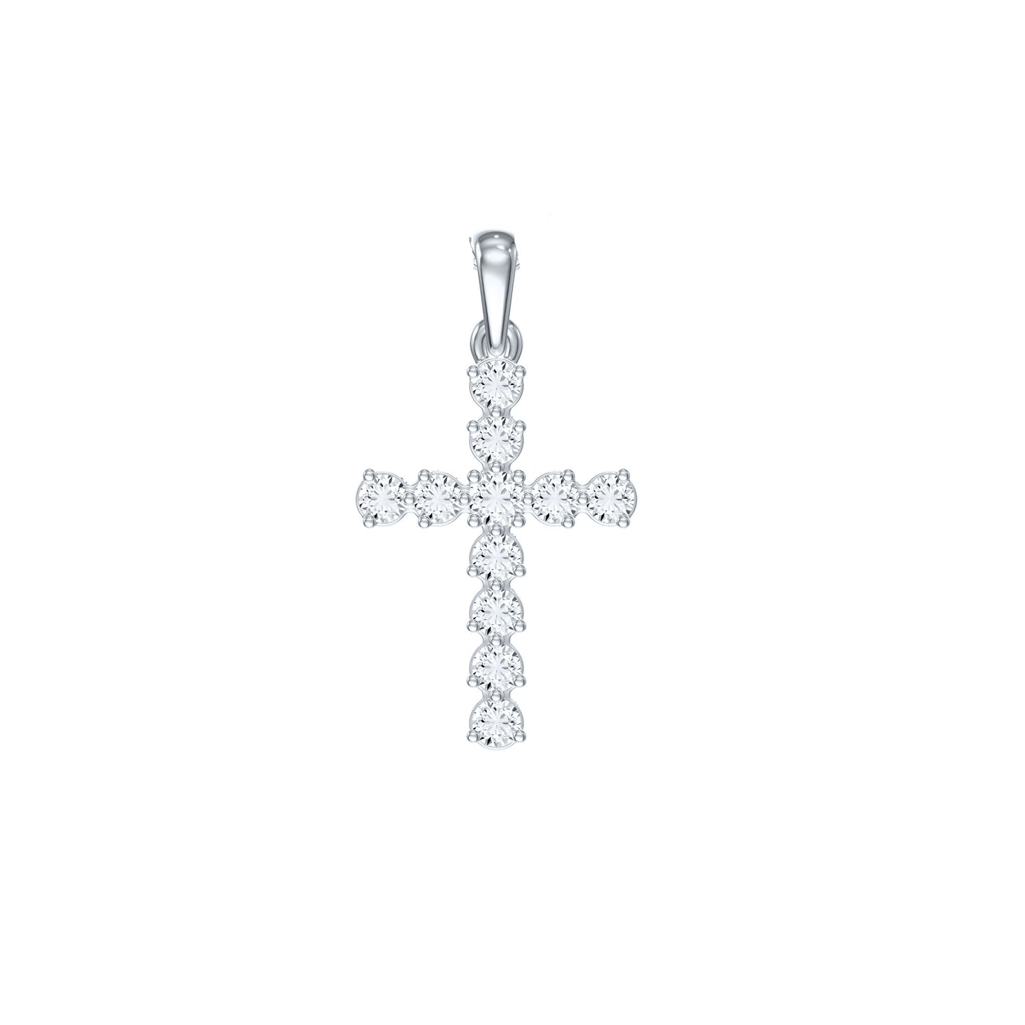 14k White Gold 0.375 CTW Lab Grown Diamond Fashion Cross Pendant