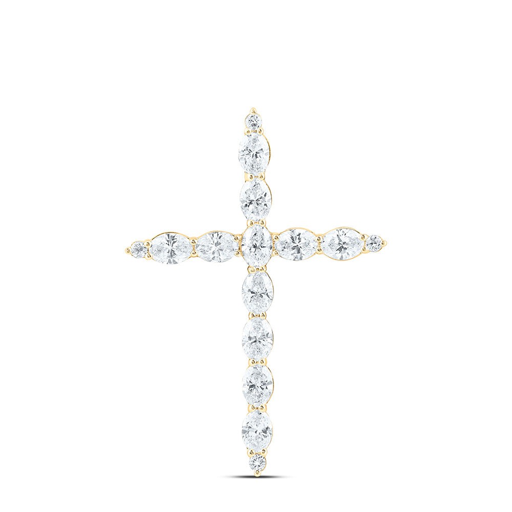 14k Yellow Gold 1.5 CTW Lab Grown Diamond Fashion Cross Pendant