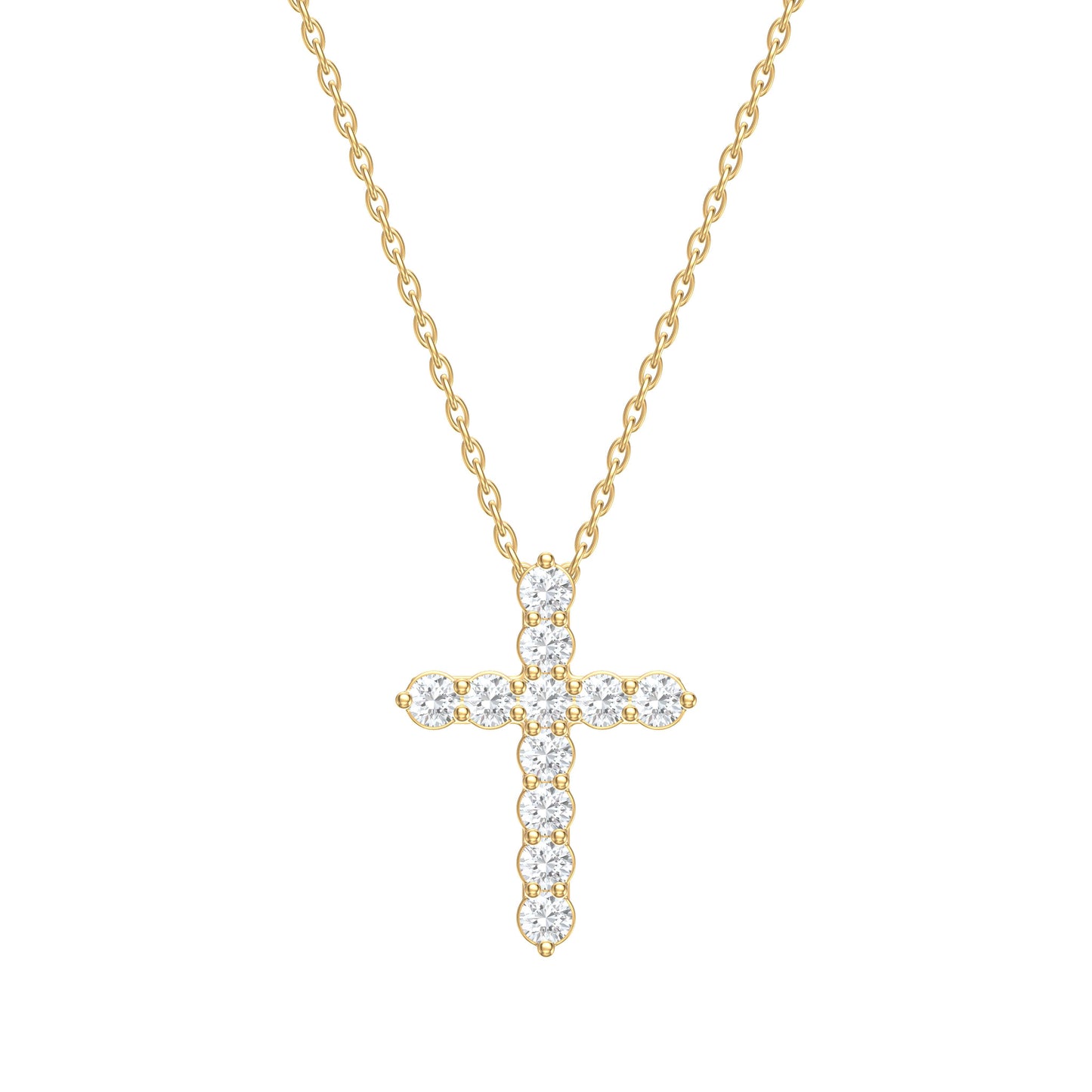 14k Yellow Gold 0.16 CTW Lab Grown Diamond Fashion Cross Pendant