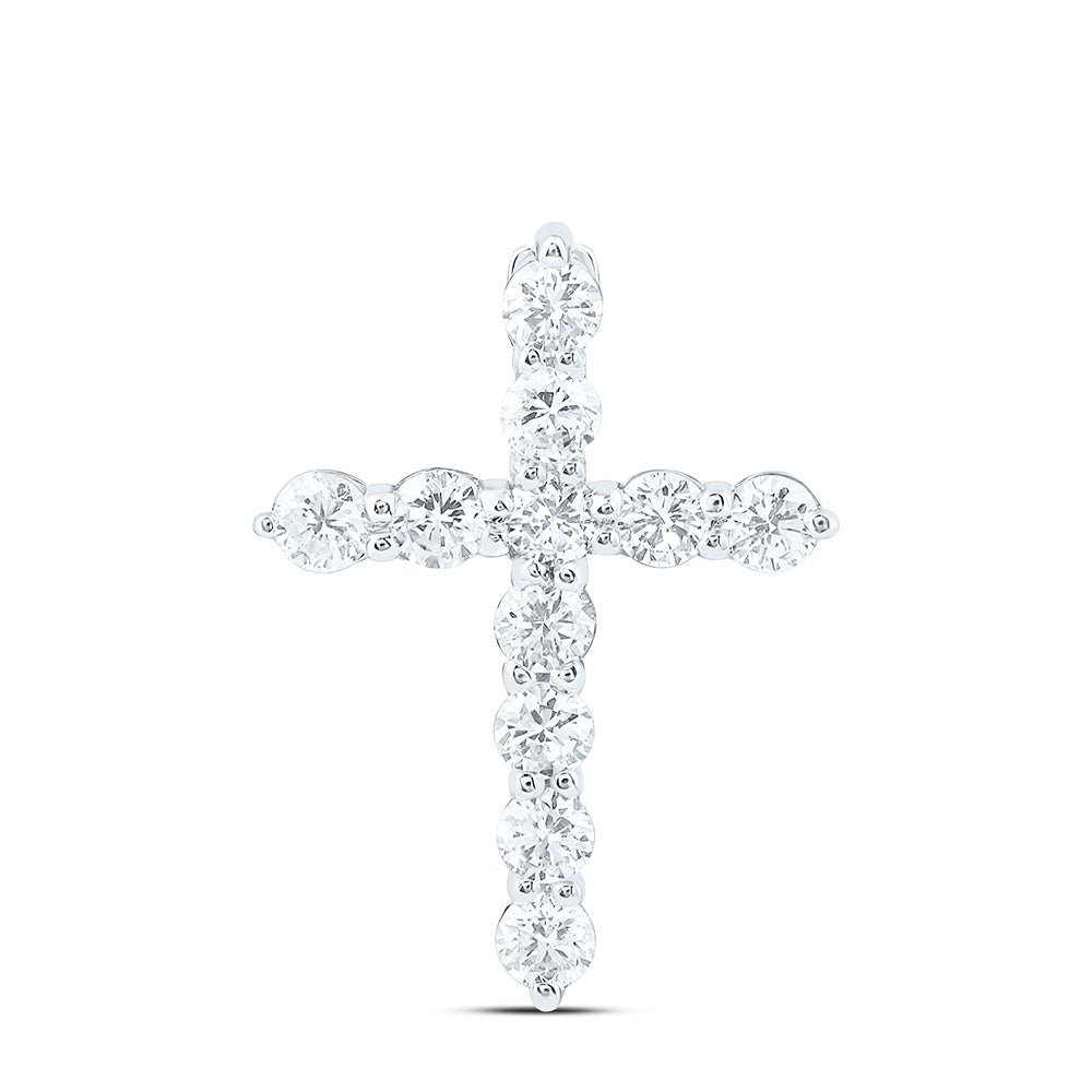 14k White Gold 0.33 CTW Lab Grown Diamond Fashion Cross Pendant