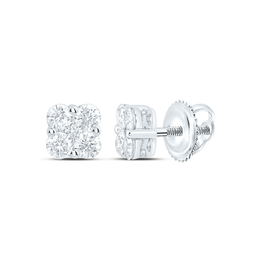 10k White Gold 0.5 CTW Lab Grown Diamond Fashion Stud Earrings