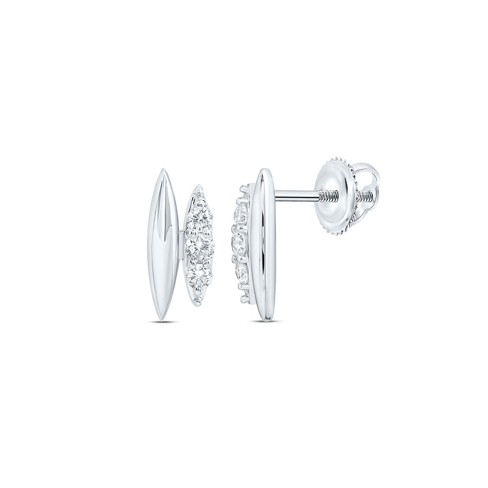 10k White Gold 0.25 CTW Lab Grown Diamond Fashion Marquise Stud Earrings
