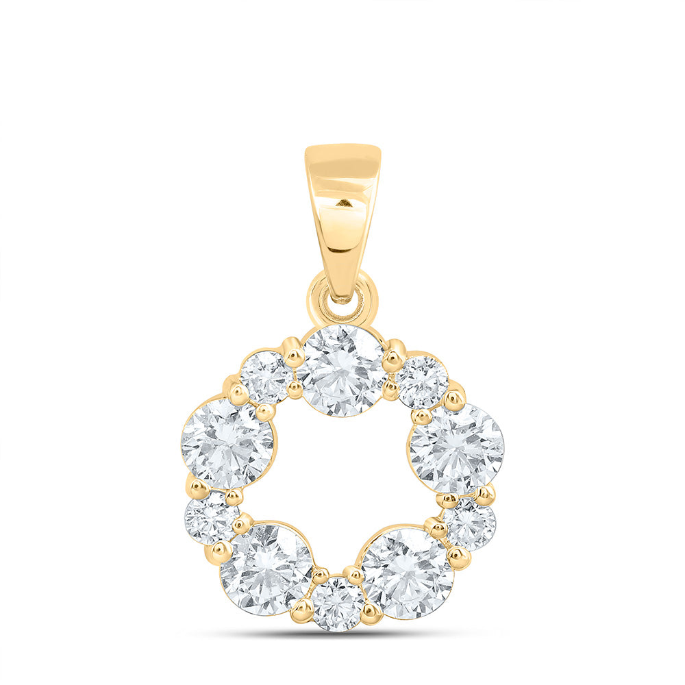 10k Yellow Gold 1 CTW Lab Grown Diamond Fashion Pendant