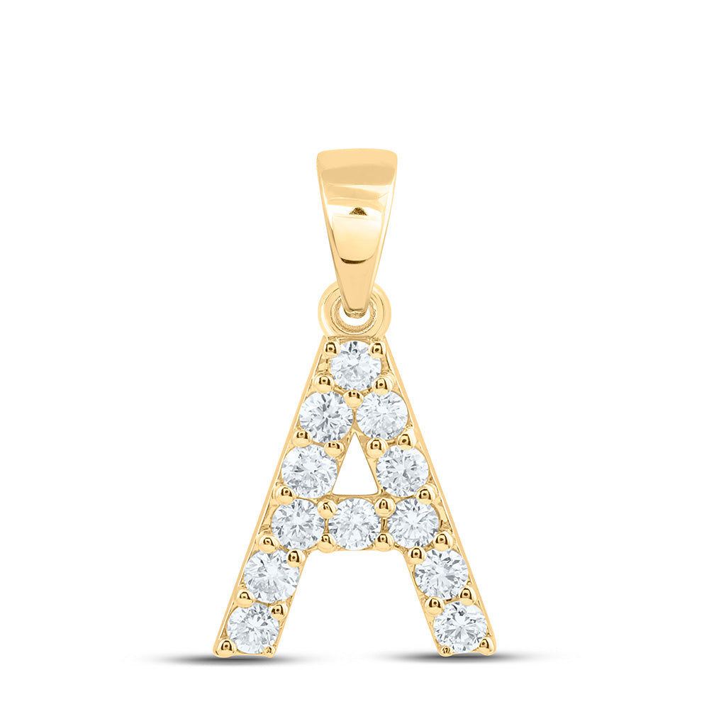 10k Yellow Gold 0.375 CTW Lab Grown Diamond Fashion Initial "A" Pendant
