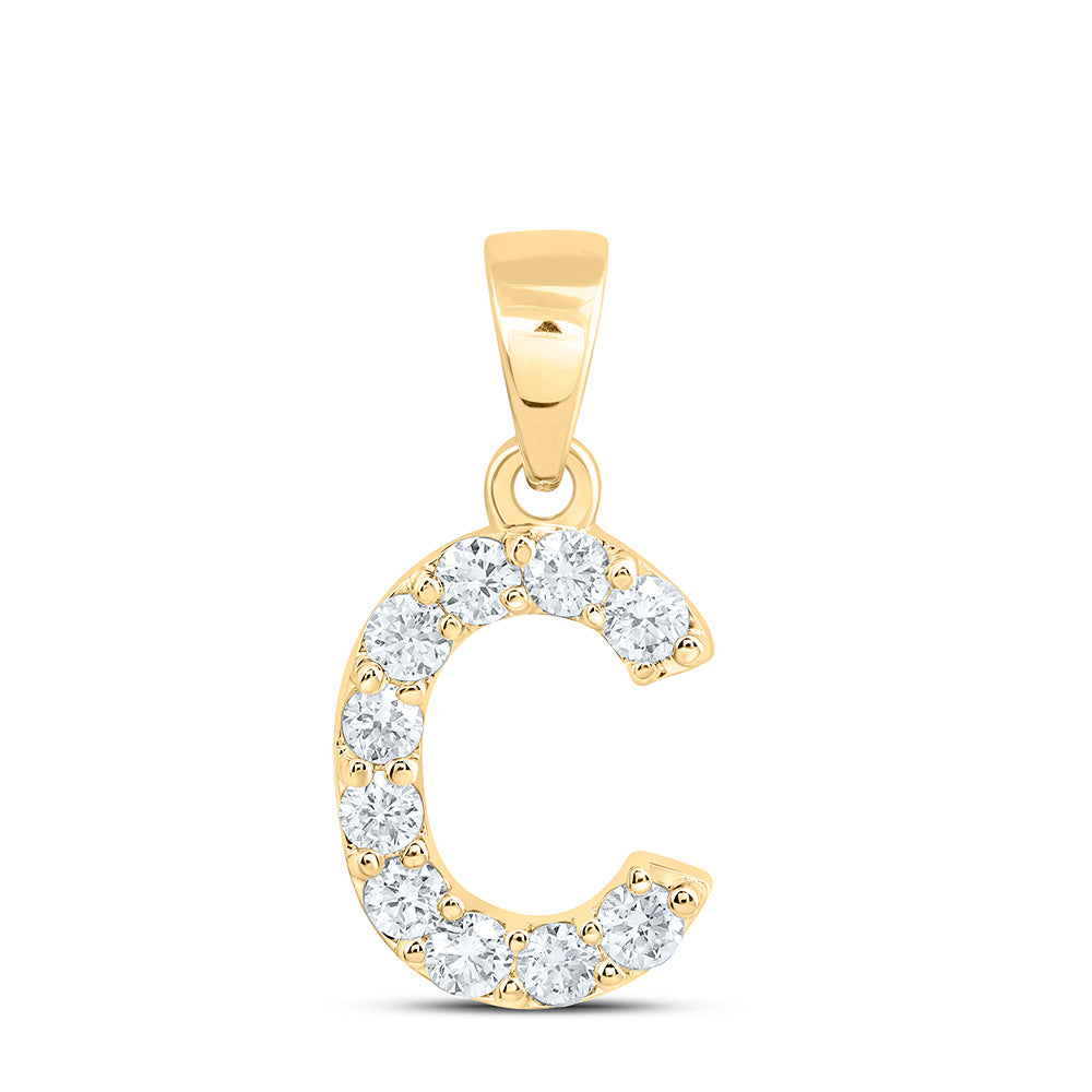 10k Yellow Gold 0.33 CTW Lab Grown Diamond Fashion Initial "C" Pendant