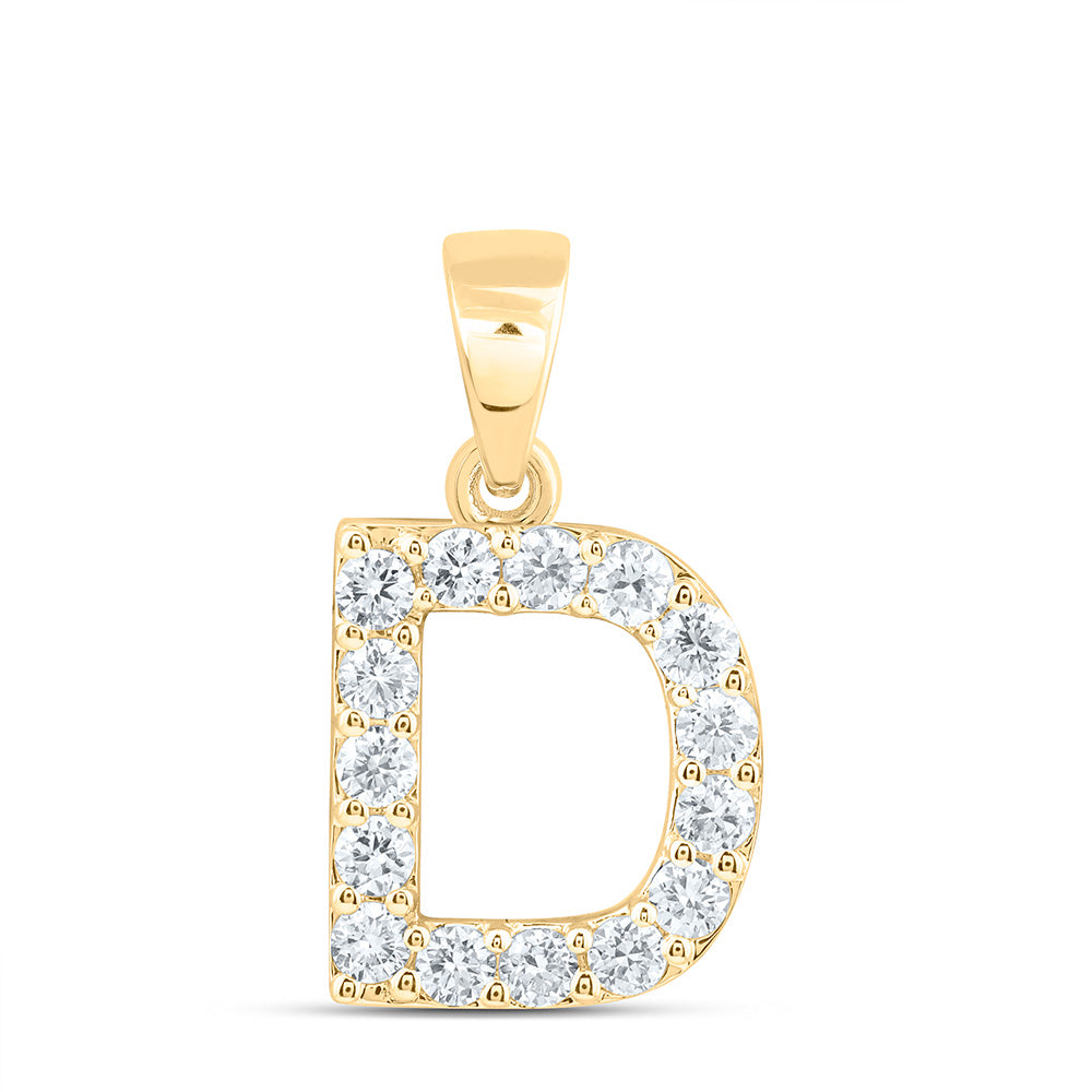 10k Yellow Gold 0.5 CTW Lab Grown Diamond Fashion Initial "D" Pendant