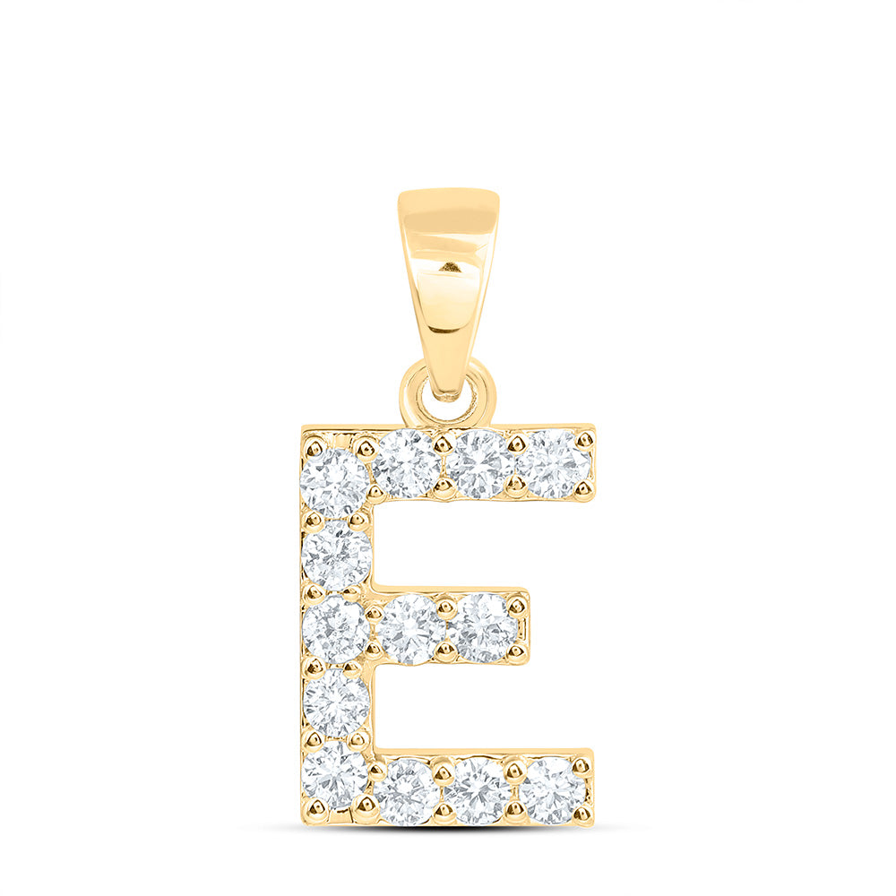 10k Yellow Gold 0.375 CTW Lab Grown Diamond Fashion Initial "E" Pendant