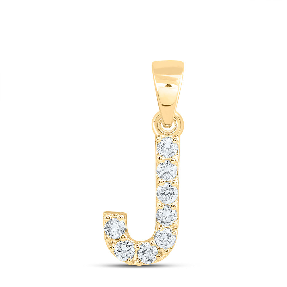 10k Yellow Gold 0.25 CTW Lab Grown Diamond Fashion Initial "J" Pendant