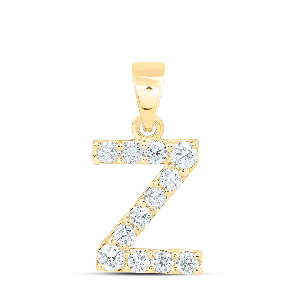 10k Yellow Gold 0.375 CTW Lab Grown Diamond Fashion Initial "Z" Pendant