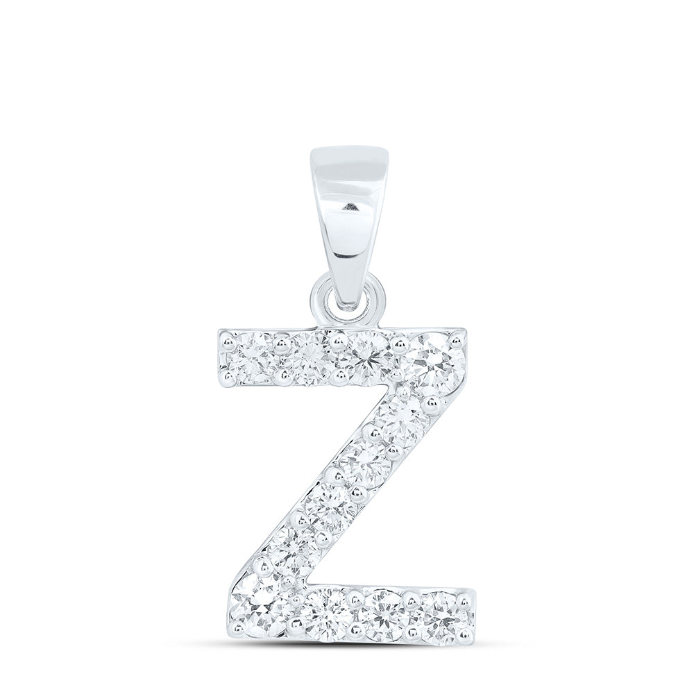 10k White Gold 0.375 CTW Lab Grown Diamond Fashion Initial "Z" Pendant