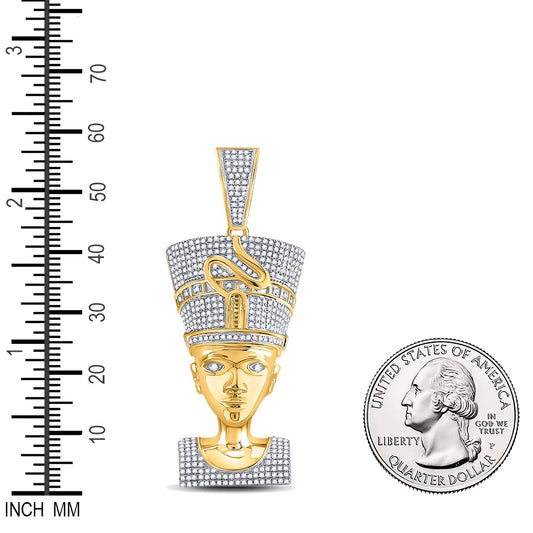 1.35 Ctw Natural Diamond Nefertiti Egypt Pendant in 10k Yellow Gold