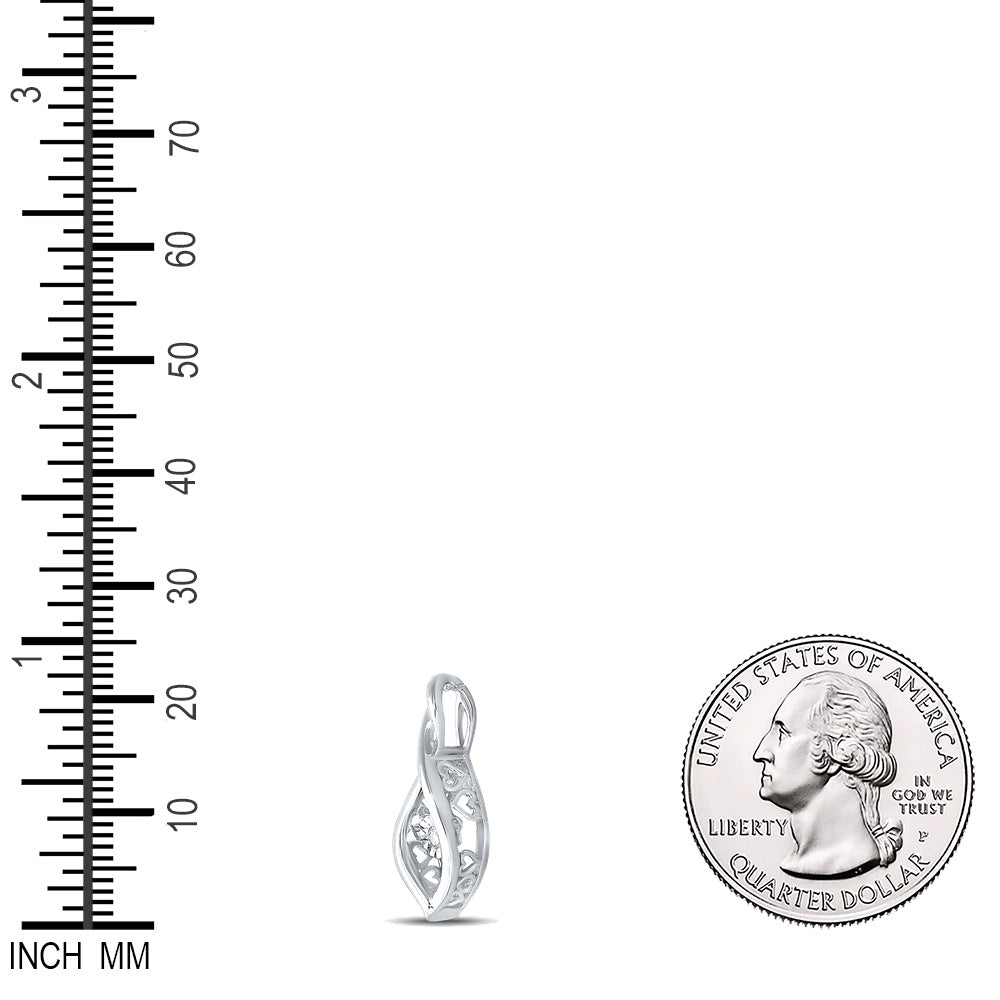 0.03 Ctw Natural Diamond Marquies Center Pendant in Sterling Silver