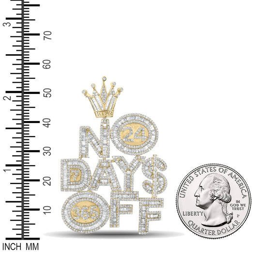 6.09 Ctw Natural Diamond Crown 24h No Days Off 365 Pendant in 10k Yellow Gold