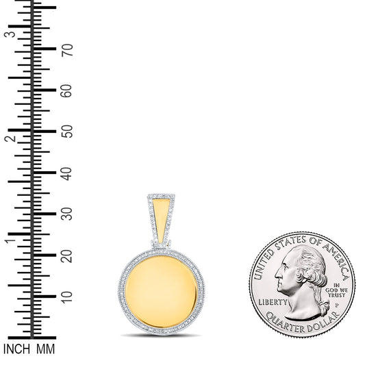 0.4 Ctw Natural Diamond Memory Picture Frame Pendant in 10k Yellow Gold