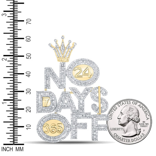 3.41 Ctw Natural Diamond 24h No Days Off 365 Pendant in 10k Yellow Gold