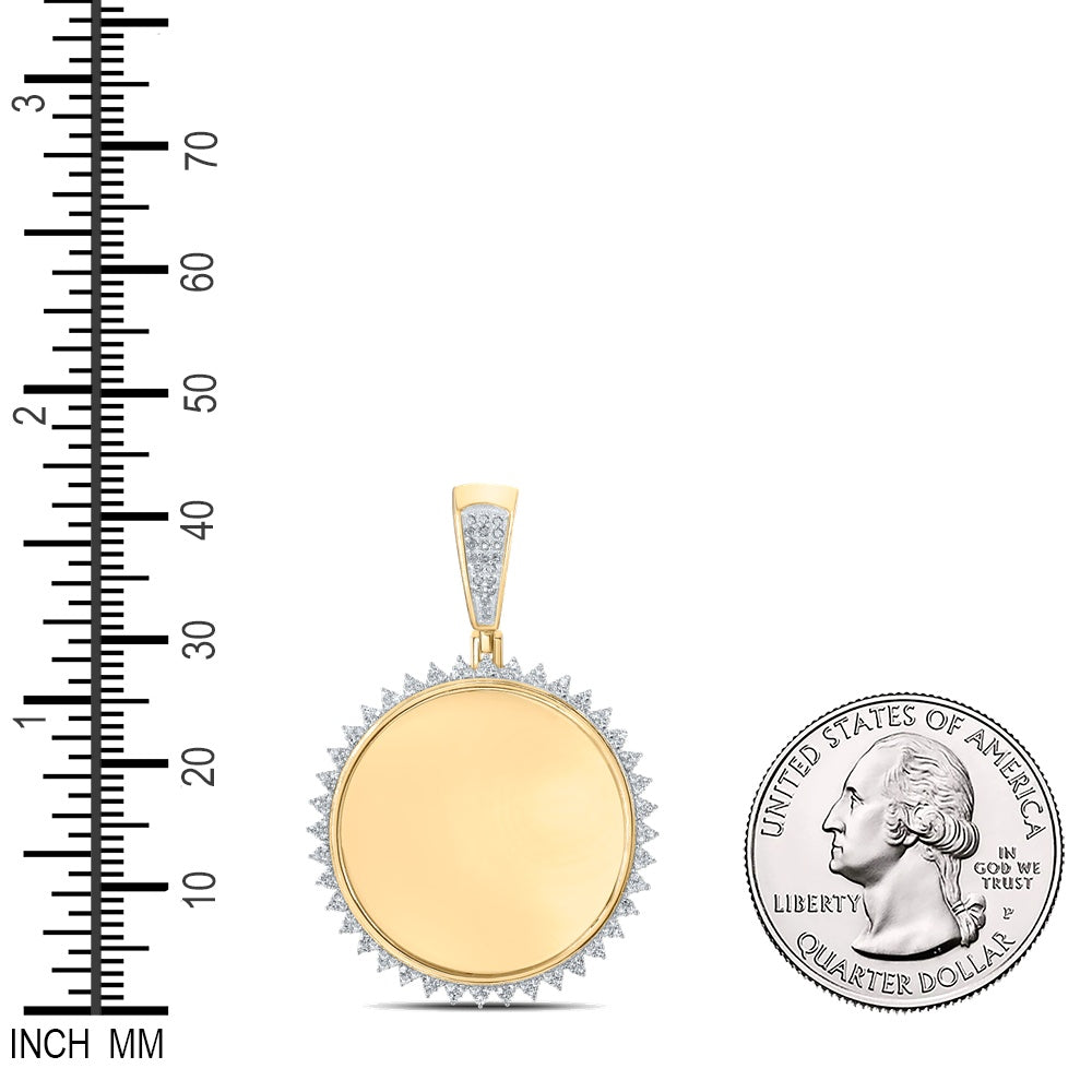 0.4 Ctw Natural Diamond Memory Picture Frame Pendant in 10k Yellow Gold