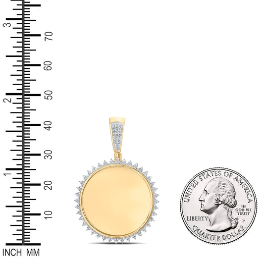 0.4 Ctw Natural Diamond Memory Picture Frame Pendant in 10k Yellow Gold