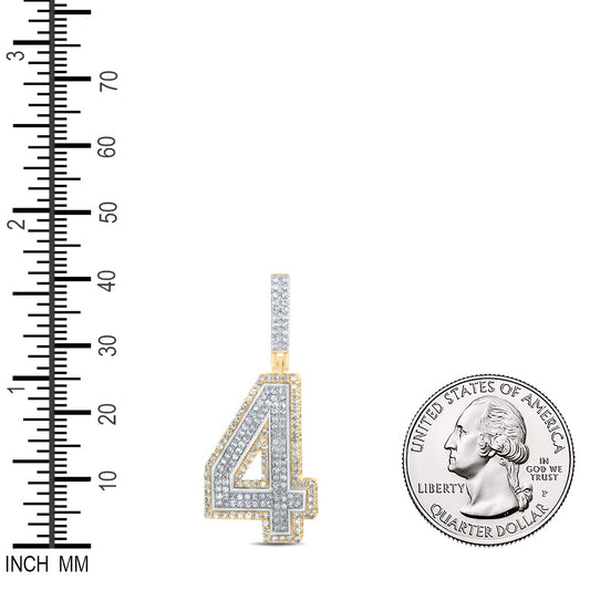 1.27 Ctw Natural Diamond Block Number Eight 4 Pendant in 10k Two-tone Gold