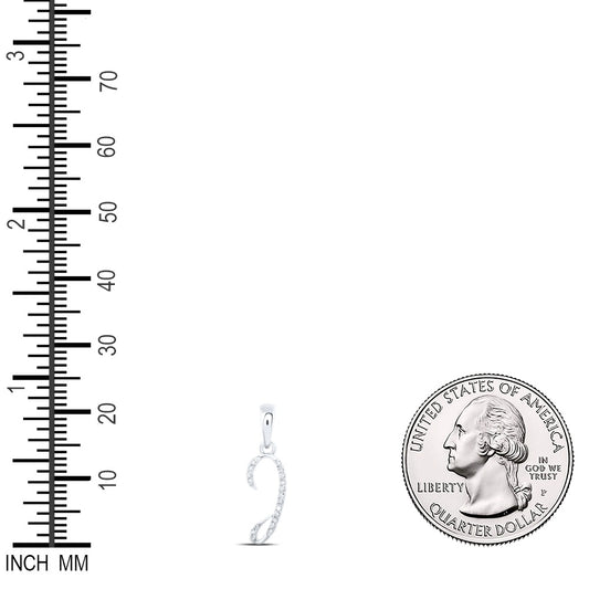 0.06 Ctw Natural Diamond Designer Initial Letter I Pendant in 10k White Gold