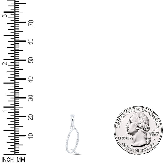 0.09 Ctw Natural Diamond Designer Initial Letter Q Pendant in 10k White Gold