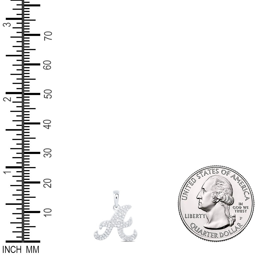 0.17 Ctw Natural Diamond Fashion Hiphop Initial Letter A Pendant in 10k White Gold