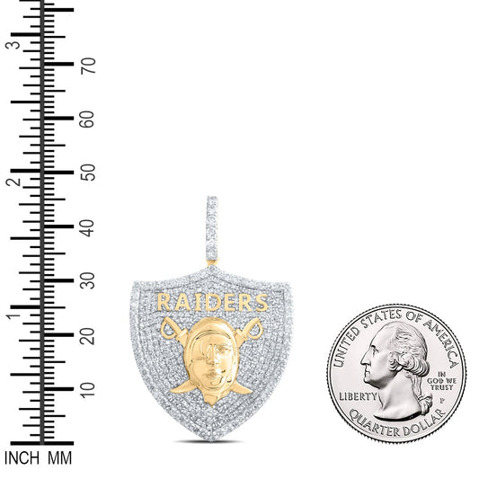 2.36 Ctw Natural Diamond Las Vegas Football Team Badge Pendant in 10k Yellow Gold
