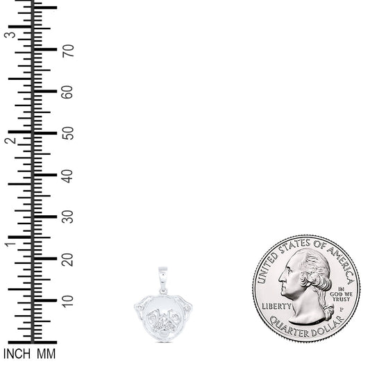 0.05 Ctw Natural Diamond Cute Dog puppy Gift Pendant in 10k White Gold