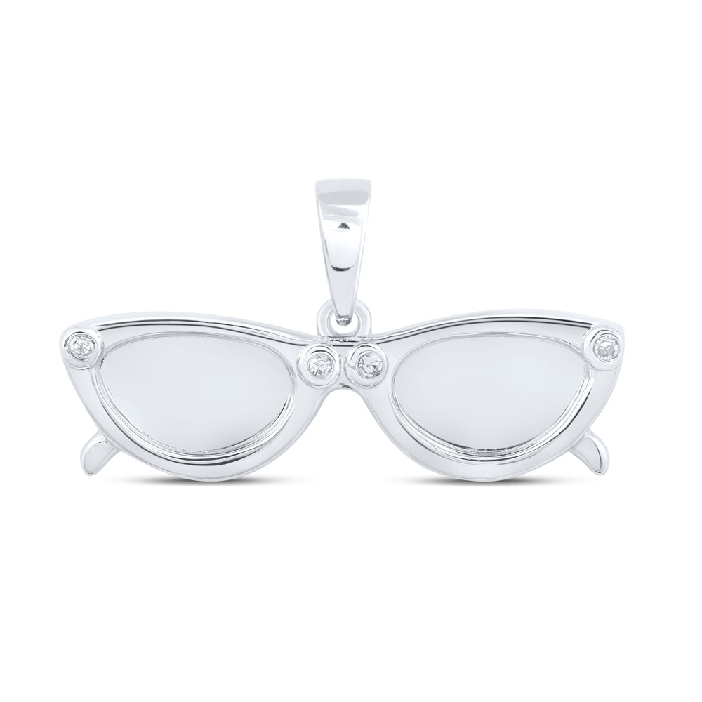 0.02 Ctw Natural Diamond Shades Gift Pendant in 10k White Gold