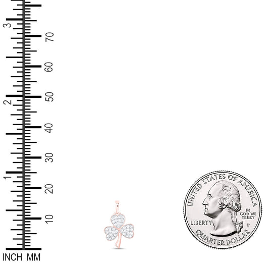 0.19 Ctw Natural Diamond Heart Flower Gift Pendant in 10k Rose Gold