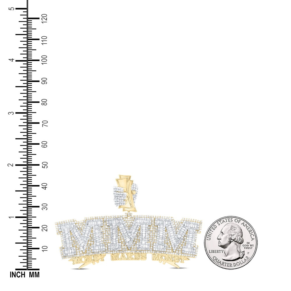 4.49 Ctw Natural Diamond MMM Money Makes Money Pendant in 10k Yellow Gold