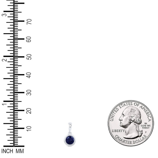 0.57 Ctw Natural Diamond Center Blue Pendant in 10k White Gold