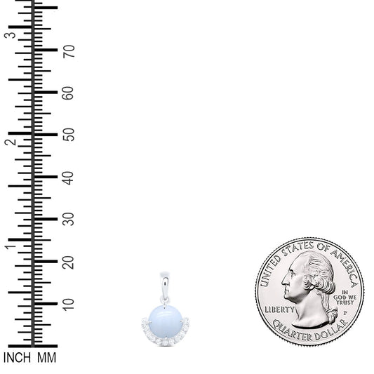 1.59 Ctw Natural Diamond Light Blue Pendant in 10k White Gold