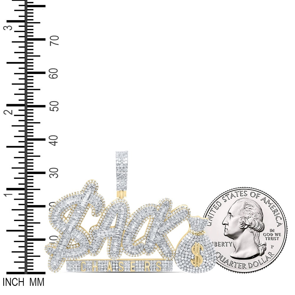 4.6 Ctw Natural Diamond Money Bag Sack Chasers Pendant in 10k Yellow Gold