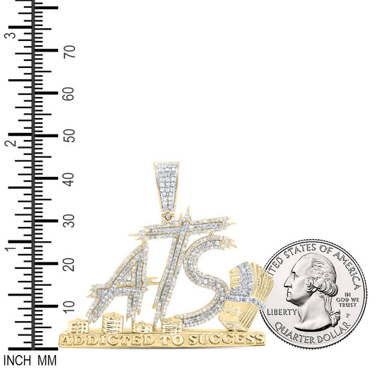 1.4 Ctw Natural Diamond ATS Addited To Success Cash Money Pendant in 10k Yellow Gold