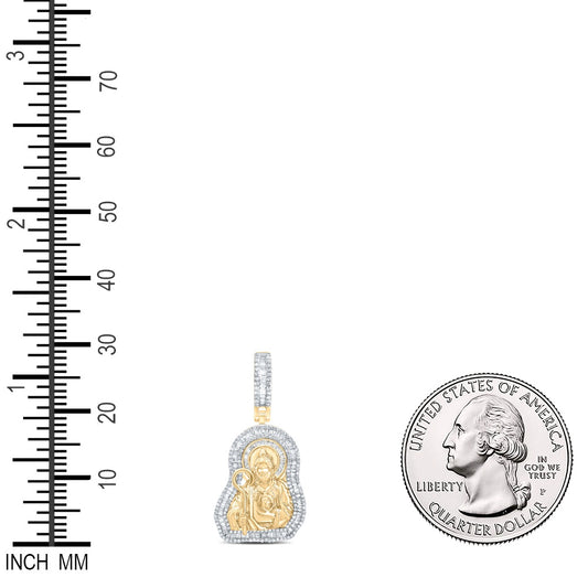 1.26 Ctw Natural Diamond Saint Jude Thaddeus Pendant in 10k Yellow Gold