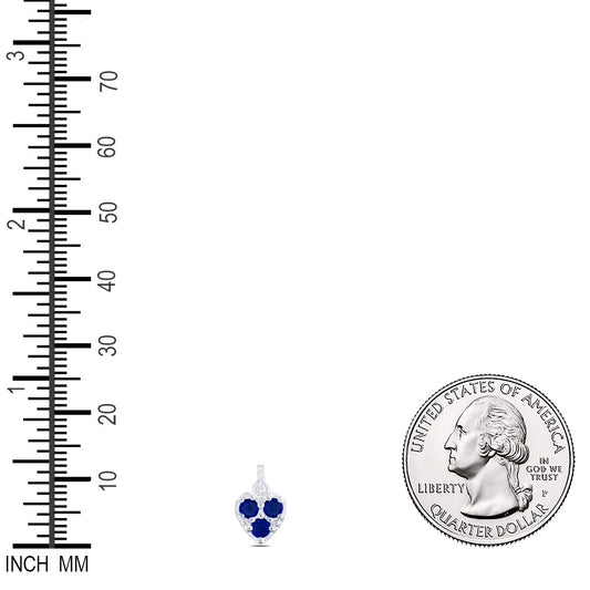 0.44 Ctw Natural Diamond Heart Blue Diamond Pendant in 14k White Gold