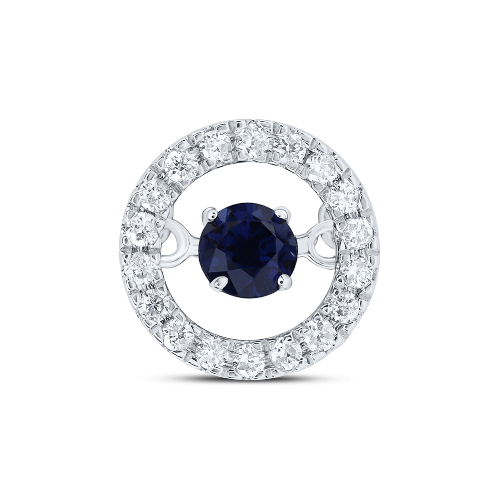 0.25 Ctw Natural Diamond Black Center Round Pendant in 10k White Gold