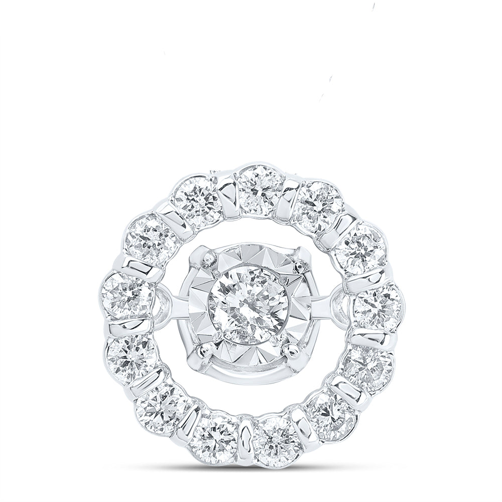 0.16 Ctw Natural Diamond Center Stone Pendant in 10k White Gold