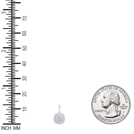 0.03 Ctw Natural Diamond Rounded Edge Gift Pendant in Sterling Silver