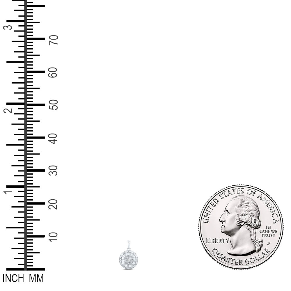 0.08 Ctw Natural Diamond Cute Gift Pendant in Sterling Silver