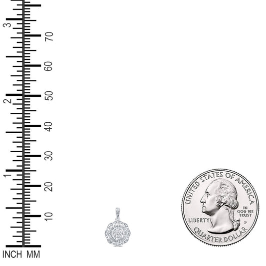0.05 Ctw Natural Diamond Round Gift Pendant in Sterling Silver