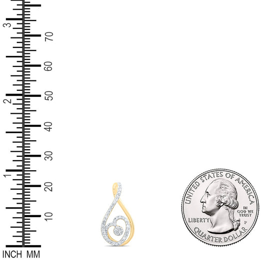 0.19 Ctw Natural Diamond Infinity Heart Pendant in 10k Yellow Gold